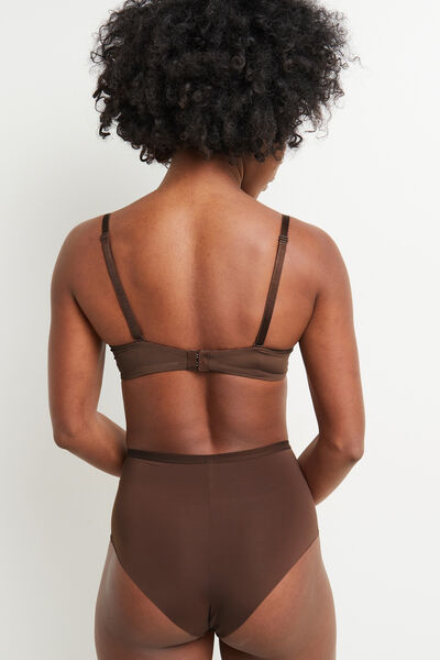 CULOTTE TAILLE HAUTE MICROFIBRE MARRON