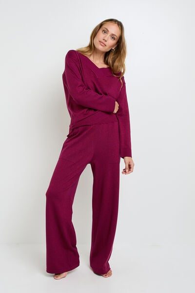 PANTALON AVEC LUREX BORDEAUX