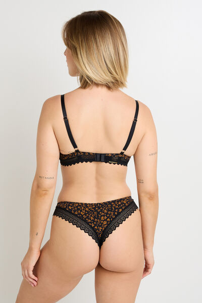 TANGA MICROFIBRE MULTICO NOIR