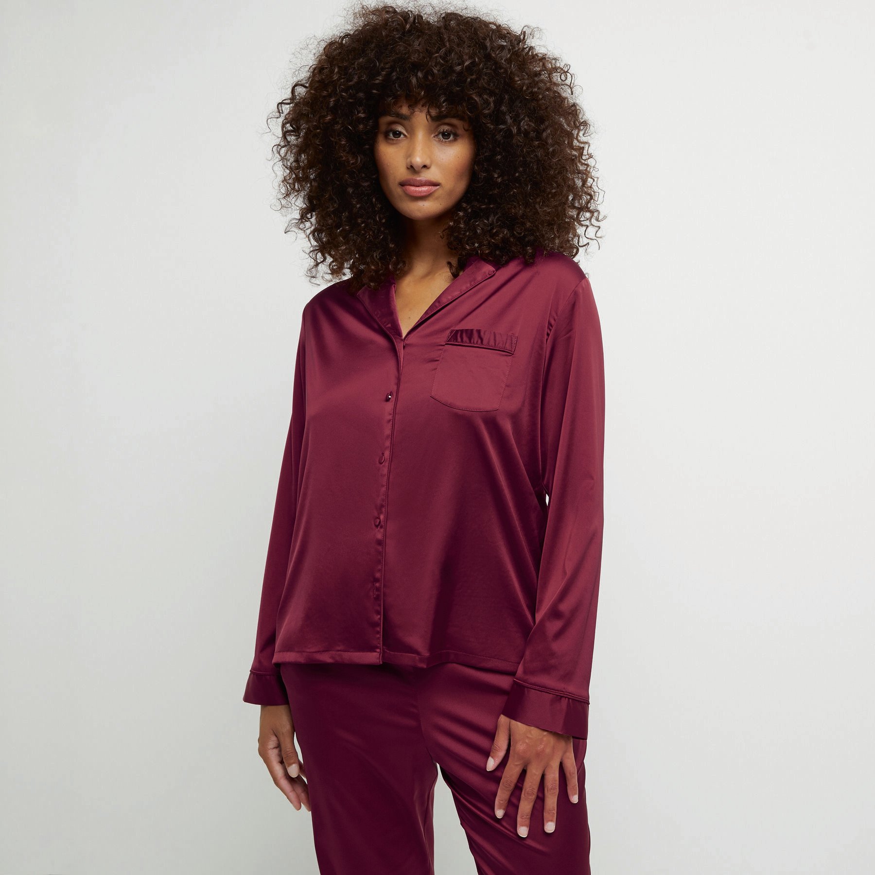 Pyjama femme hot sale satin rouge gorge