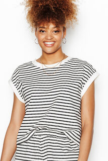 PAVANE TSHIRT MANCHES COURTES MULTICO BLANC