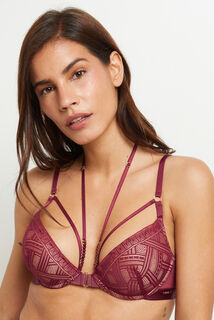 DOLLY SOUTIEN-GORGE PUSH-UP DENTELLE BORDEAUX