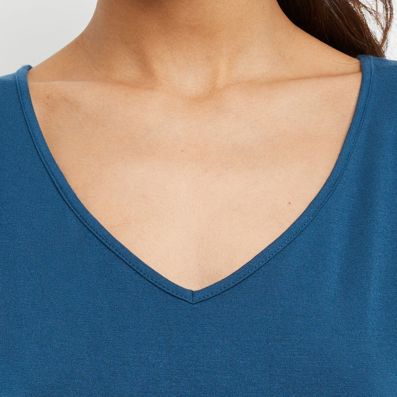 BAMBOU T-SHIRT MANCHES COURTES PETROLE
