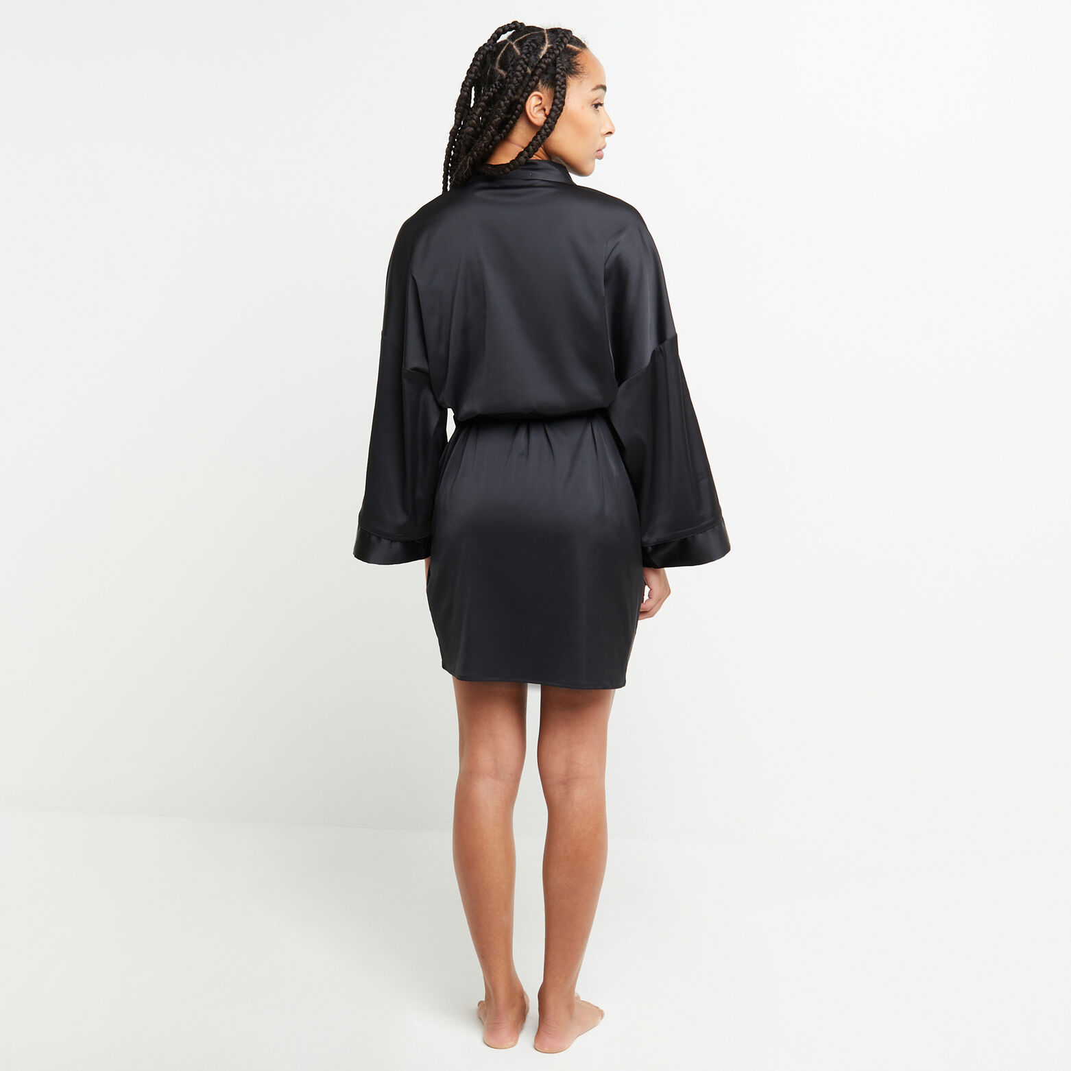 CHIMENE KIMONO SATIN  NOIR
