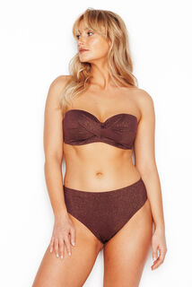 PAILLETTE MAILLOT DE BAIN CULOTTE HAUTE OR