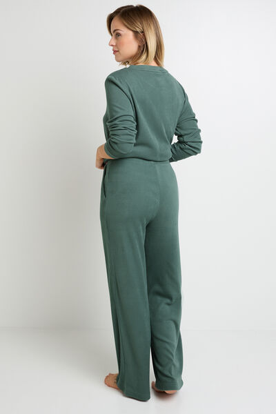 Ensemble FLOREAL pétrole tee-shirt manches longues & pantalon
