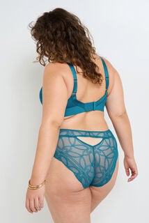 DEBORAH CULOTTE TAILLE HAUTE GRANDE TAILLE DENTELL TURQUOISE