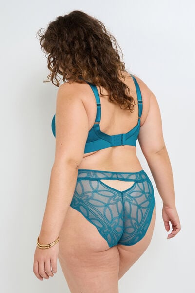 CULOTTE TAILLE HAUTE GRANDE TAILLE DENTELL TURQUOISE