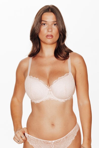 DENTELLE SOUTIEN-GORGE AMPLI DENTELLE POUDRE