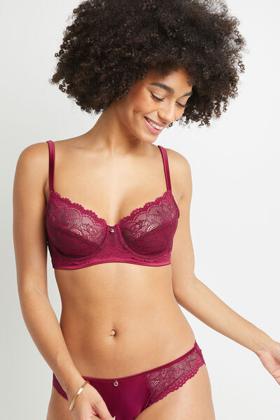 SOUTIEN-GORGE EMBOITANT DENTELLE BORDEAUX