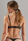 AVA SOUTIEN-GORGE BALCONNET TULLE BRODE NOIR/ARGENT