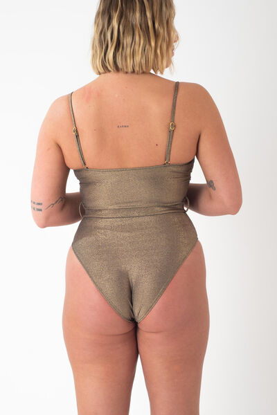 MAILLOT 1P MAILLE PAILLETTEE OR
