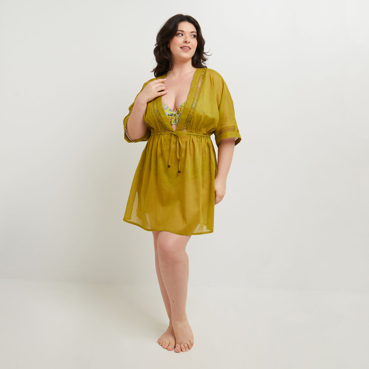 MAUD TUNIQUE VOILE COTON KAKI