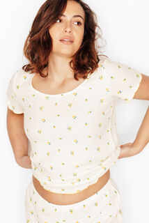 IDEE TEE-SHIRT MANCHES COURTES MULTICO JAUNE