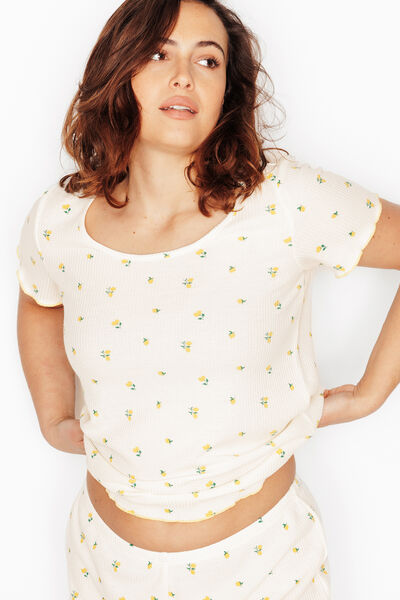 IDEE TEE-SHIRT MANCHES COURTES MULTICO JAUNE
