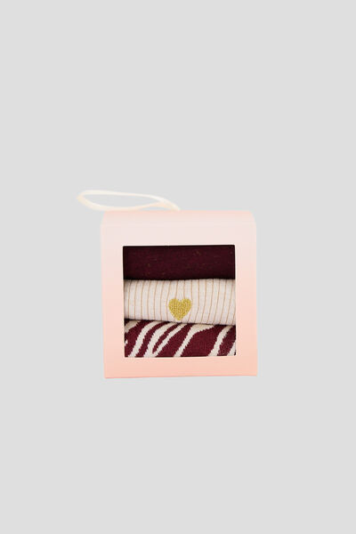 LOT DE 3 PAIRES DE CHAUSSETTES MULTICO VIOLET