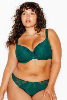 JANNEL SOUTIEN-GORGE AMPLIFORME DENTELLE VERT FONCE