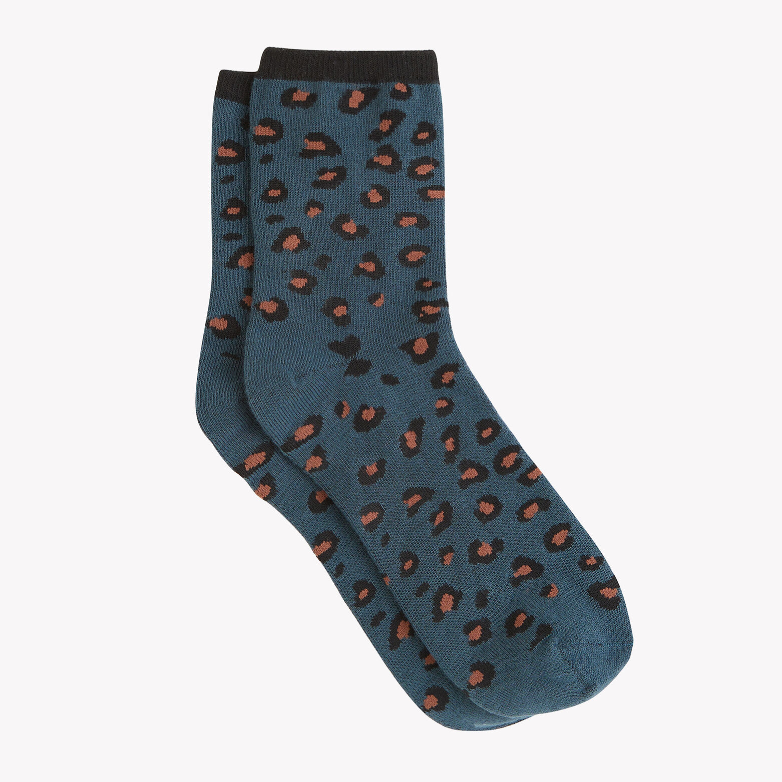 CIBOULETTE PAIRE DE CHAUSSETTES LEOPARD MULTICO BLEU