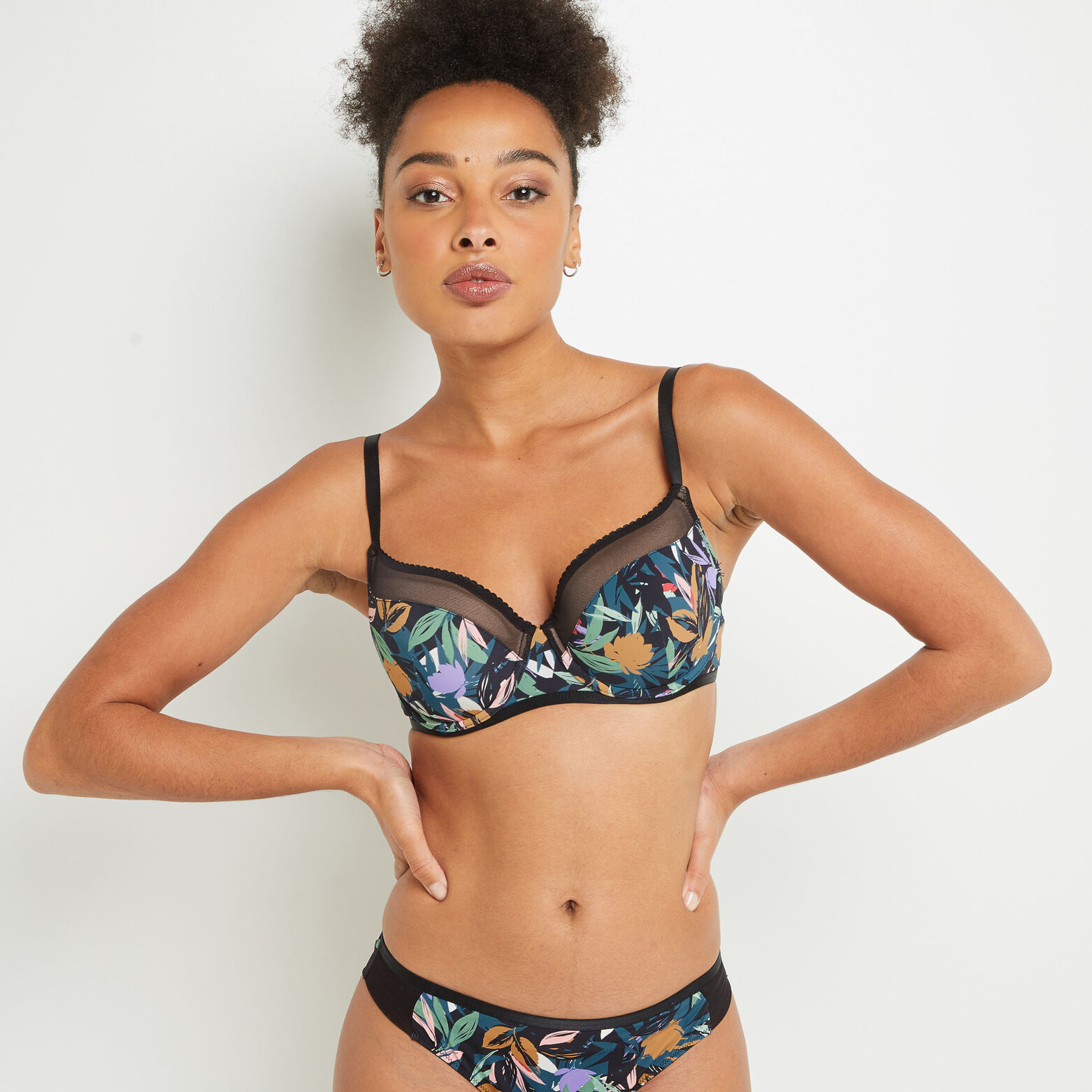 BISE SOUTIEN-GORGE AMPLIFORME MICROFIBRE MULTICO NOIR
