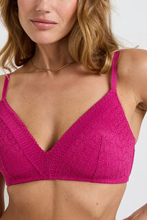 SWEET soutien-gorge ampli sans armatures dentelle FUCHSIA