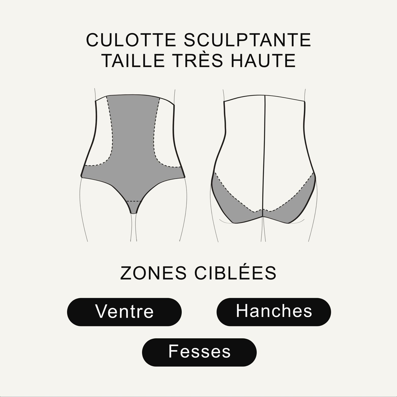 BELIEVE CULOTTE TRES HAUTE MICROFIBRE NATUREL