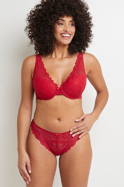 DENTELLE TANGA DENTELLE ROUGE