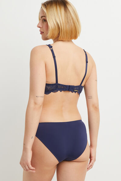 DENTELLE CULOTTE MICROFIBRE MARINE
