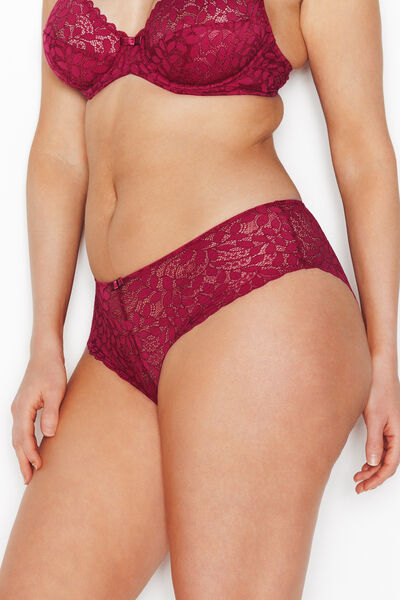 SHORTY DENTELLE BORDEAUX