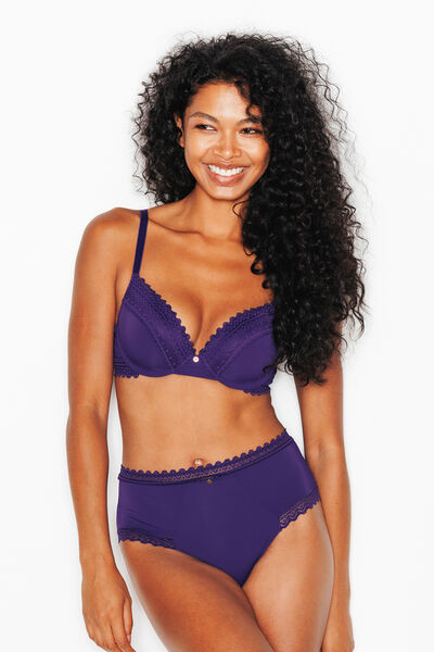 SOUTIEN-GORGE AMPLIFORME MICROFIBRE VIOLET