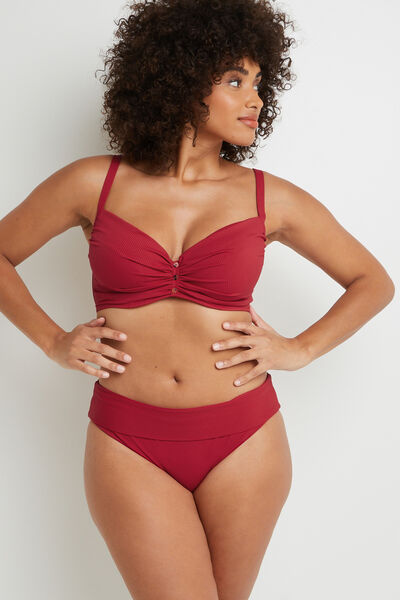 LOTUS MAILLOT DE BAIN SLIP MAXI ROUGE