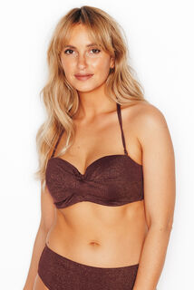 PAILLETTE MAILLOT DE BAIN BANDEAU OR