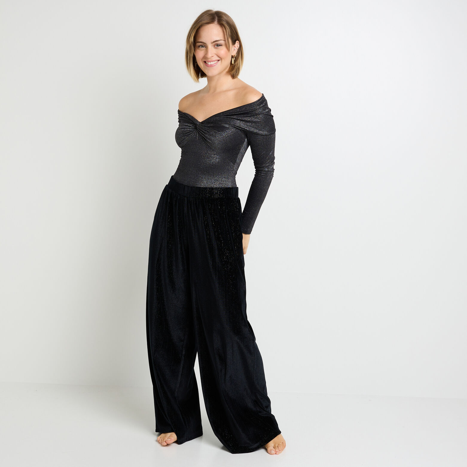 FOZIA BODY MANCHES LONGUES  NOIR