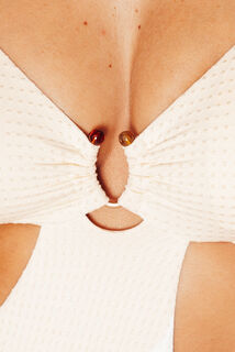 PERLE MAILLOT DE BAIN 1PIECE TRIKINI ECRU