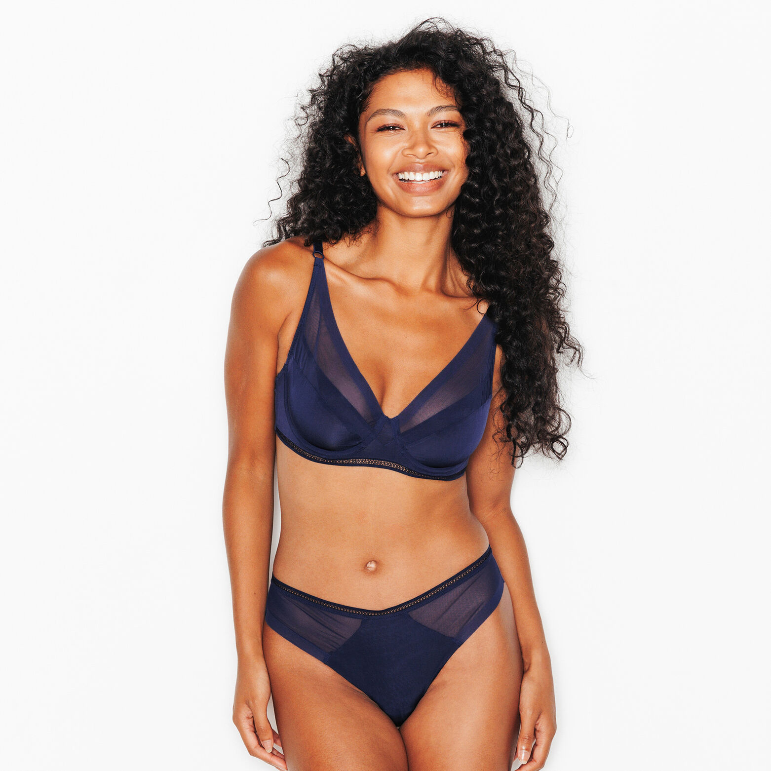 GINNY SOUTIEN-GORGE EMBOITANT FOULARD MICROFIBRE MARINE