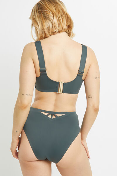 LISA MAILLOT DE BAIN CULOTTE HAUTE VERT FONCE