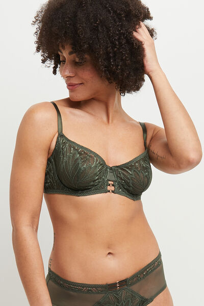 SOUTIEN-GORGE CORBEILLE DENTELLE KAKI