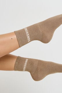 MOTIF PAIRE DE CHAUSSETTES LUREX MARRON