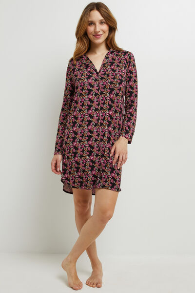 CAMILLE LIQUETTE MANCHES LONGUES VISCOSE MULTICO NOIR