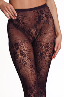 CANCAN COLLANT DENTELLE 30 DENIERS BORDEAUX
