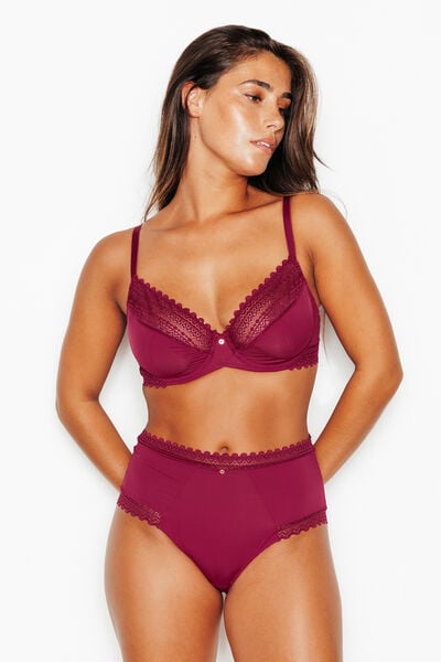 SOUTIEN-GORGE EMBOITANT MICROFIBRE BORDEAUX