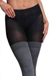 JERSEY COLLANT EFFET CHAUSSETTES MULTICO NOIR