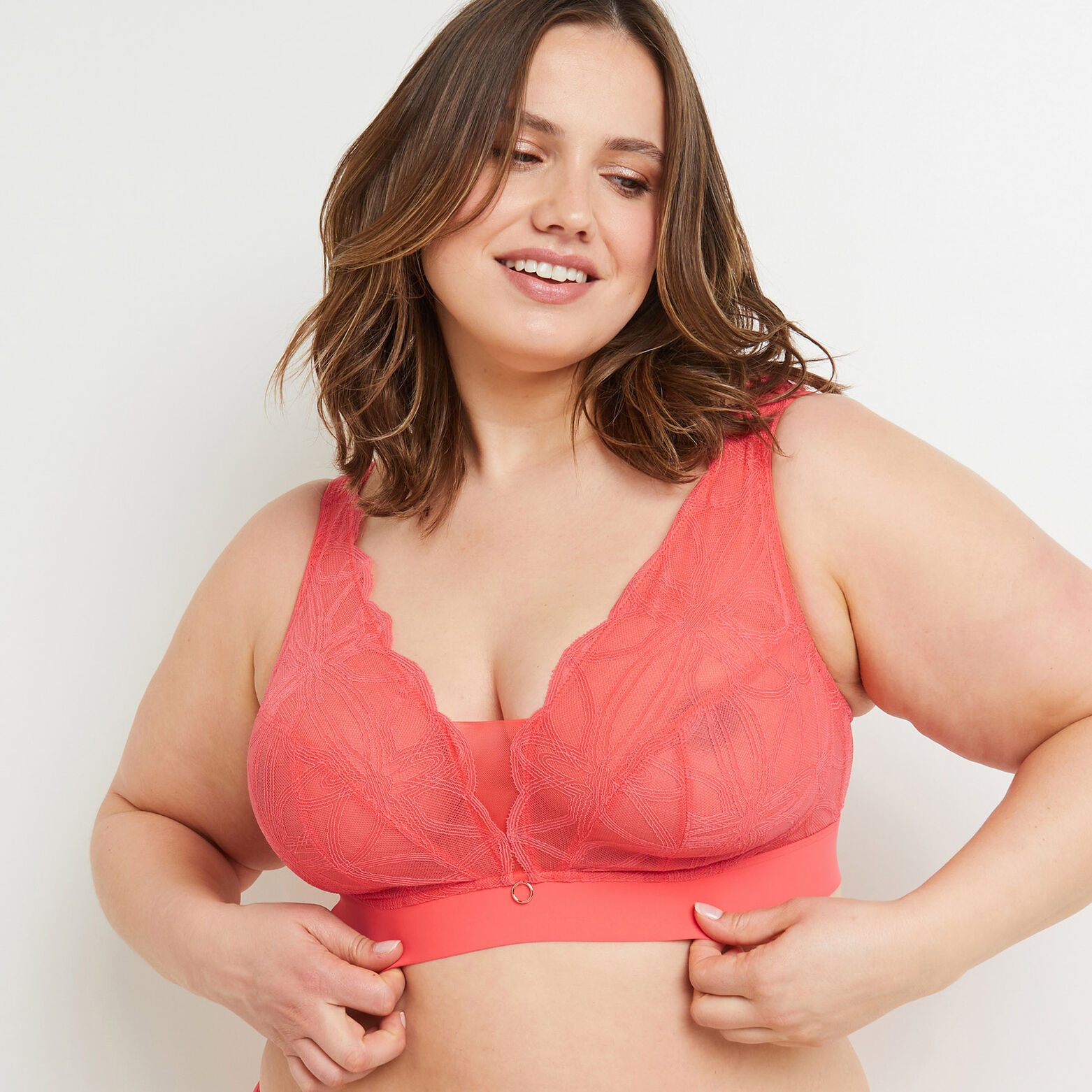 DEBORAH SOUTIEN-GORGE SANS ARMATURES GRANDE TAILLE CORAIL