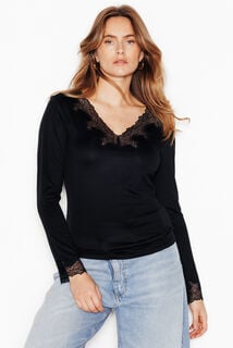 JADEINE TEE-SHIRT MANCHES LONGUES NOIR