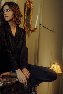 CHIMENE VESTE SATIN  NOIR