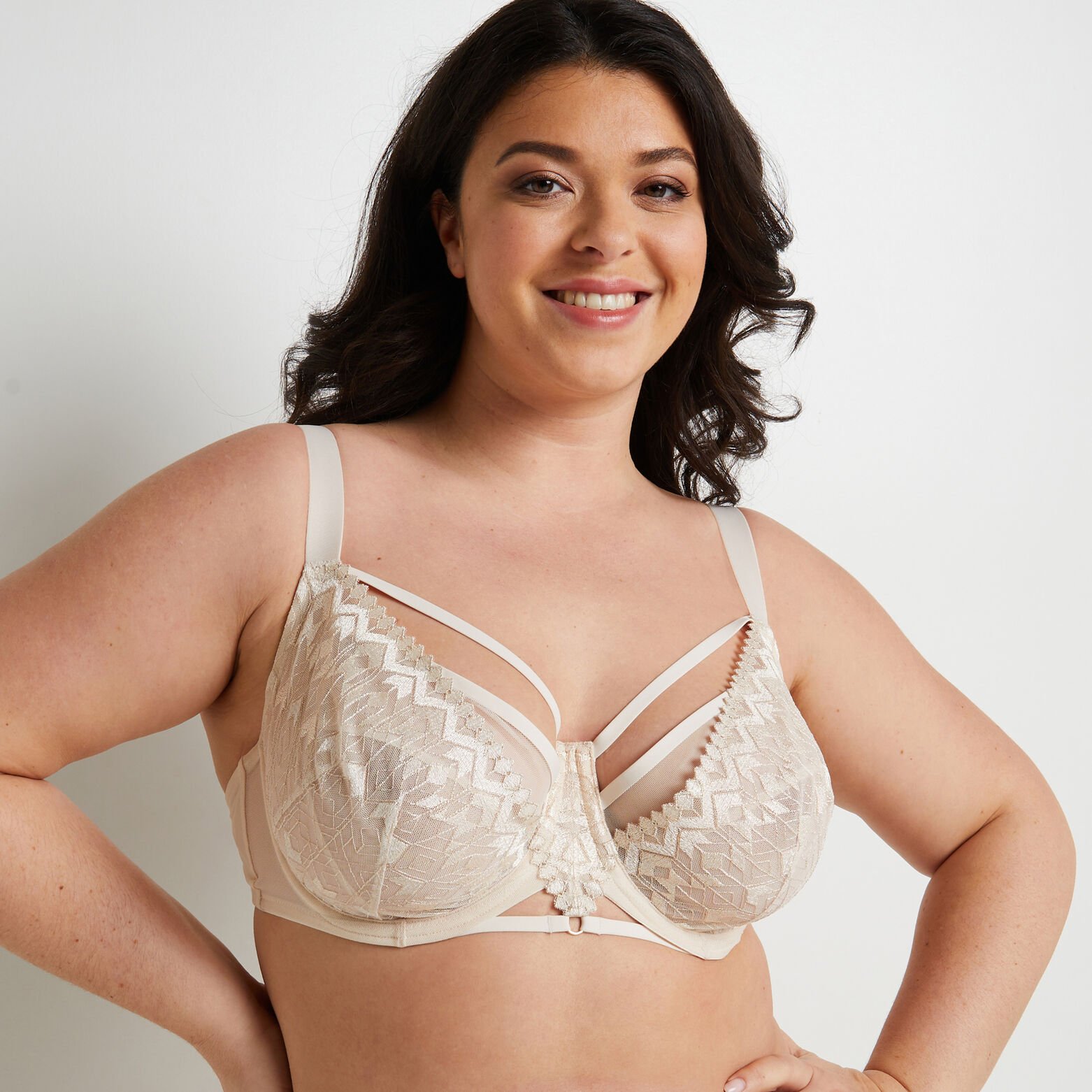 DESIREE SOUTIEN-GORGE GRANDS BONNETS MULTICO BLANC