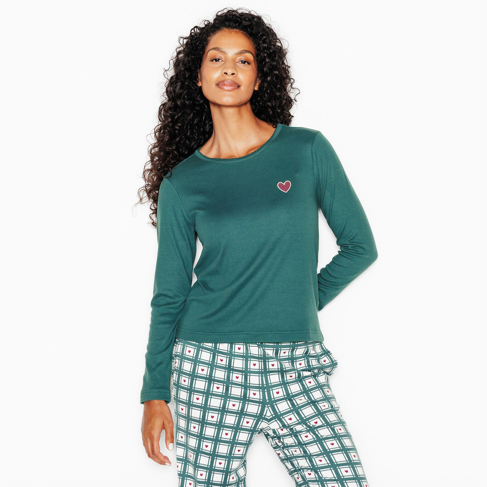 JOLISA TEE-SHIRT MANCHES LONGUES VERT FONCE