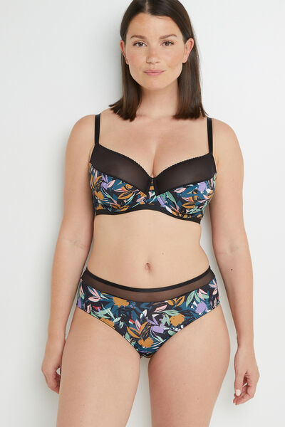 SHORTY MICROFIBRE MULTICO NOIR