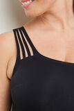 LISA MAILLOT DE BAIN 1 PIECE 1 EPAULE NOIR