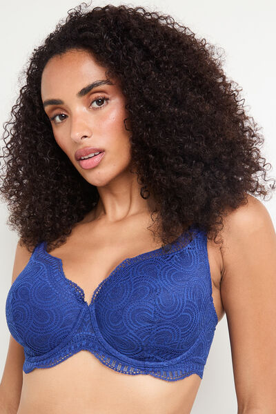GRACE SOUTIEN-GORGE AMPLIFORME DENTELLE MARINE