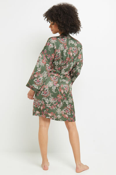 CARAMEL KIMONO SATIN MULTICO VERT